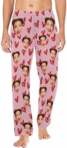 Personalized Photo Face Pajama Pants for Men Custom Hand Painted Love…