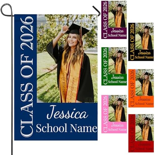Personalized Photo Text Graduation Garden Flag 2025