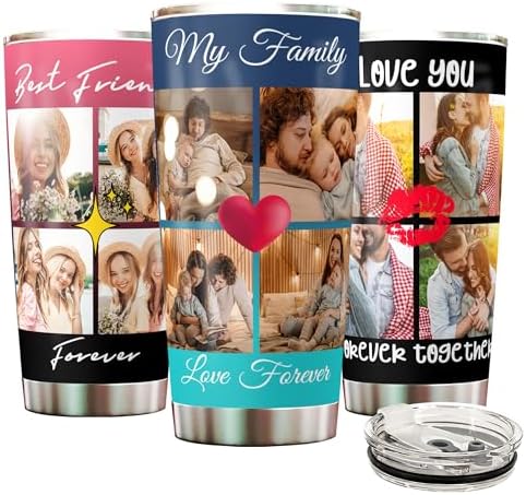 Personalized Photo Tumbler for Him Her Families