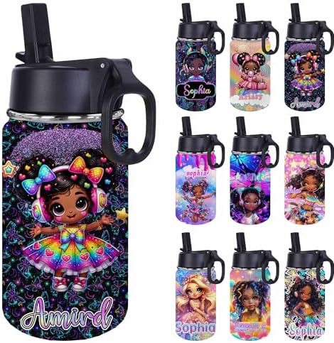 Personalized Princess Water Bottles with Lunch Box Bag Set Custom…