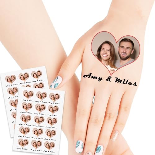 Personalized Temporary Tattoos Photo Text Couple Wedding 15Pcs