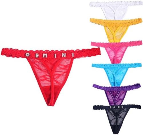 Personalized Thongs with Names on It Custom Crystal Letter Sexy Lace…