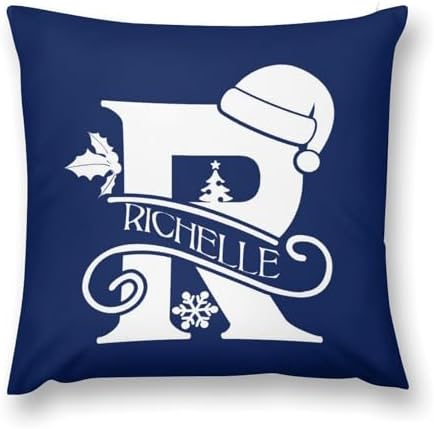 Personalized Throw Pillow Cover with Name, Custom Christmas Pillow Cases