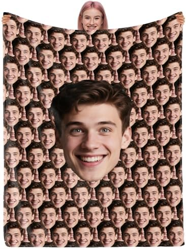 Ships Next Day, Custom Blanket with Picture Text Anniversary Wedding (Face Photo)