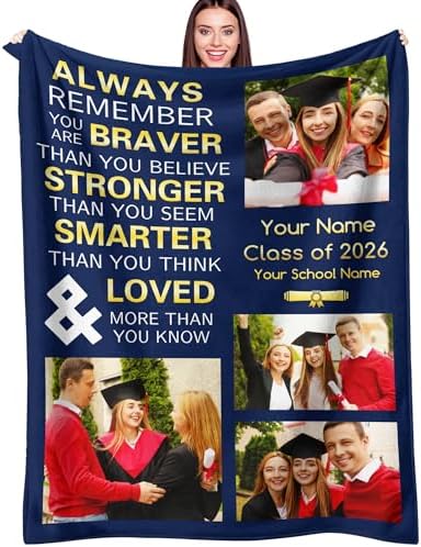 Ships Next Day Custom Graduation Gifts Blanket Personalized Class…