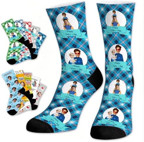 Ships Next Day Custom Socks for Men Funny Fathers Day Gift