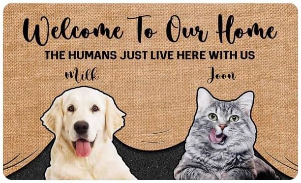 Welcome to Our House Doormat Indoor Outdoor Dog Cat Mat Dog Door Mat…